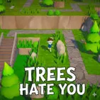 Trees Hate You seems to be the kind of game you play to relax for a little. The colours are gentle, the path is straightforward, and the woodland is peaceful. Everything appears to be secure and tranquil. And that's how you end up.
